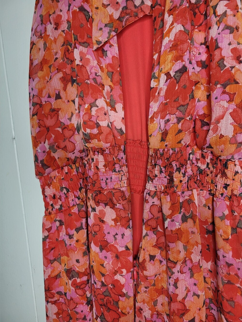 Vince Camuto Coral and Pink Floral Maxi Jumpsuit - Picture 10 of 12